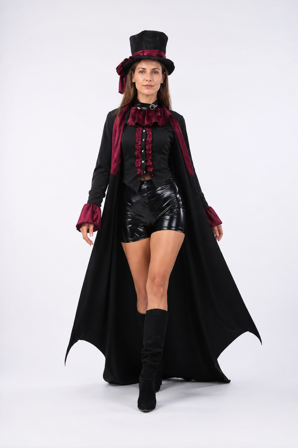 Red and Black Vampire Costume with Cape for Halloween Costume Capes detail 2