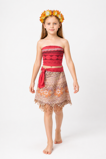 Moana Costume with Skirt and Top for Halloween Costumes detail 2