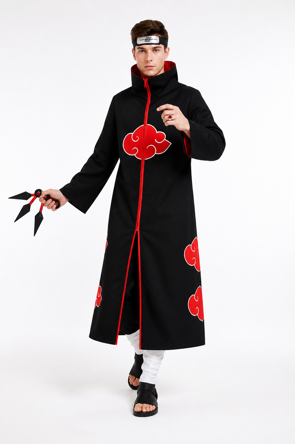 Akatsuki Costume with Red Clouds for Cosplay Costumes detail 2