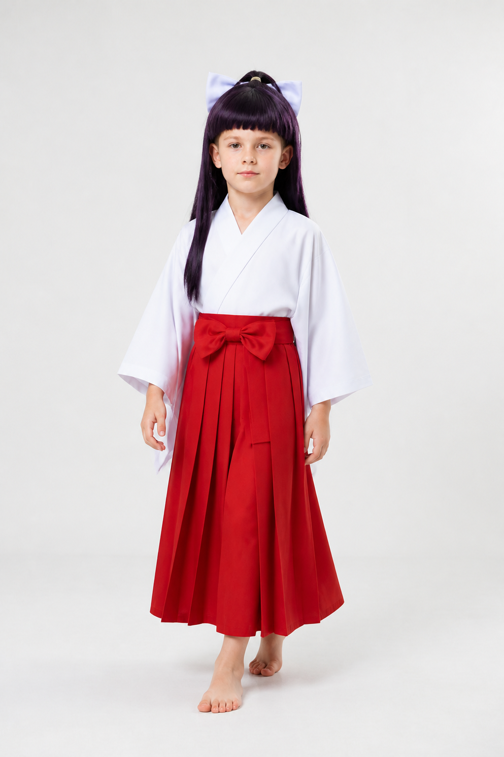Iori Utahime Cosplay Costume with Wig and Bow Costume Wigs detail 2