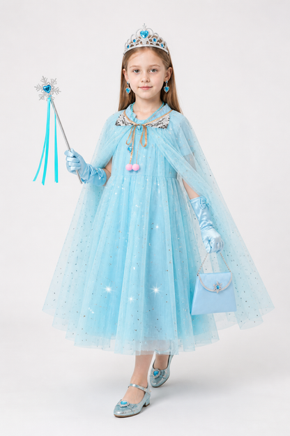 Children's Cape with Crown and Magic Wand Costume Capes detail 2