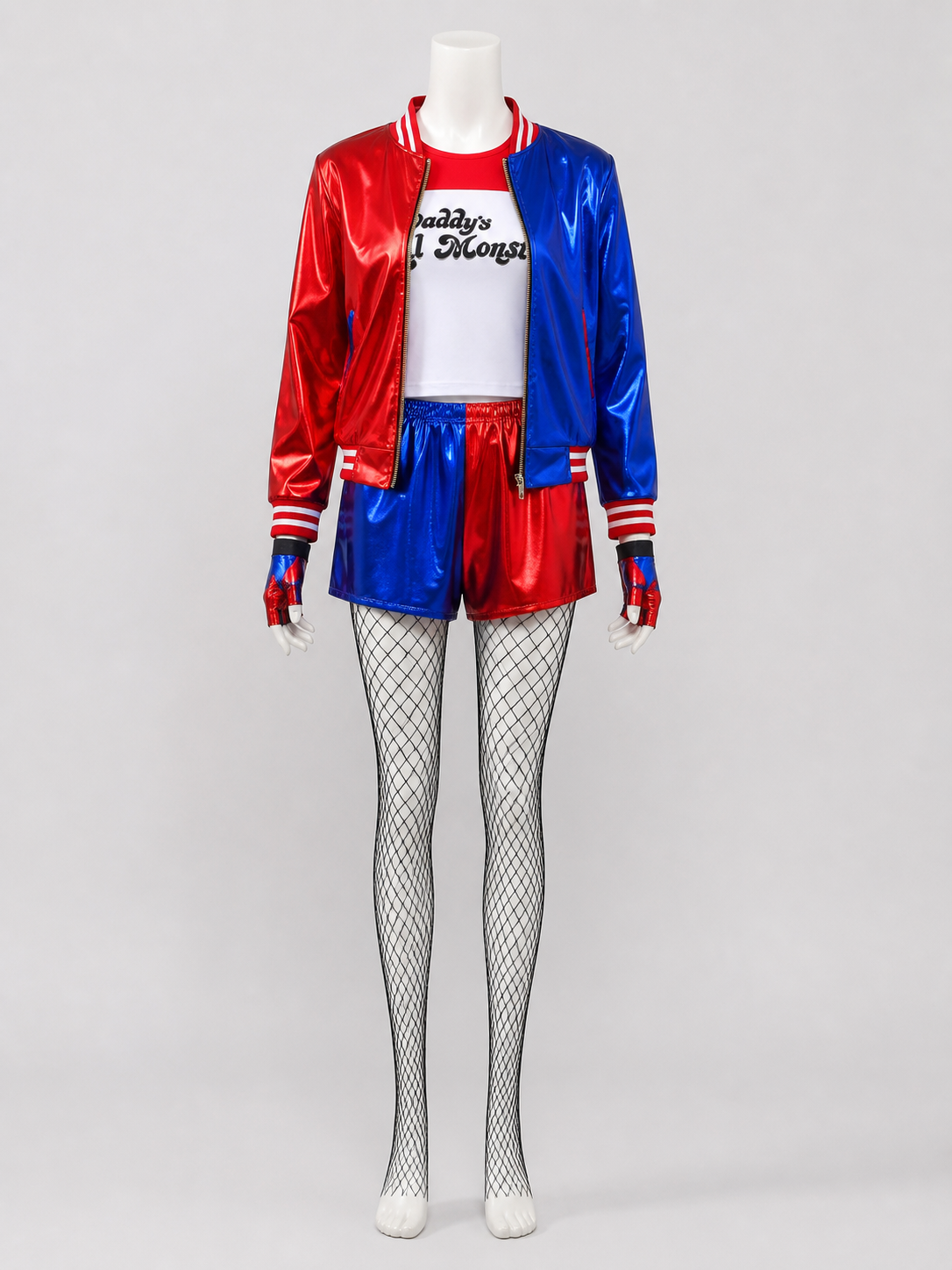 Harley Quinn Costume: Jacket, Shorts, Gloves, and Tights Costumes detail 2