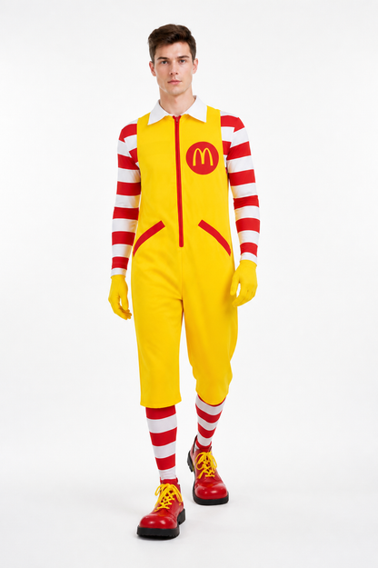Yellow Clown Jumpsuit Costume with Gloves Costumes detail 2