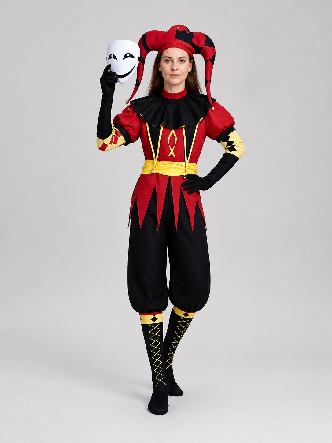 Pierrot Clown Costume, Cosplay Jumpsuit, 7 Pieces Costumes detail 2