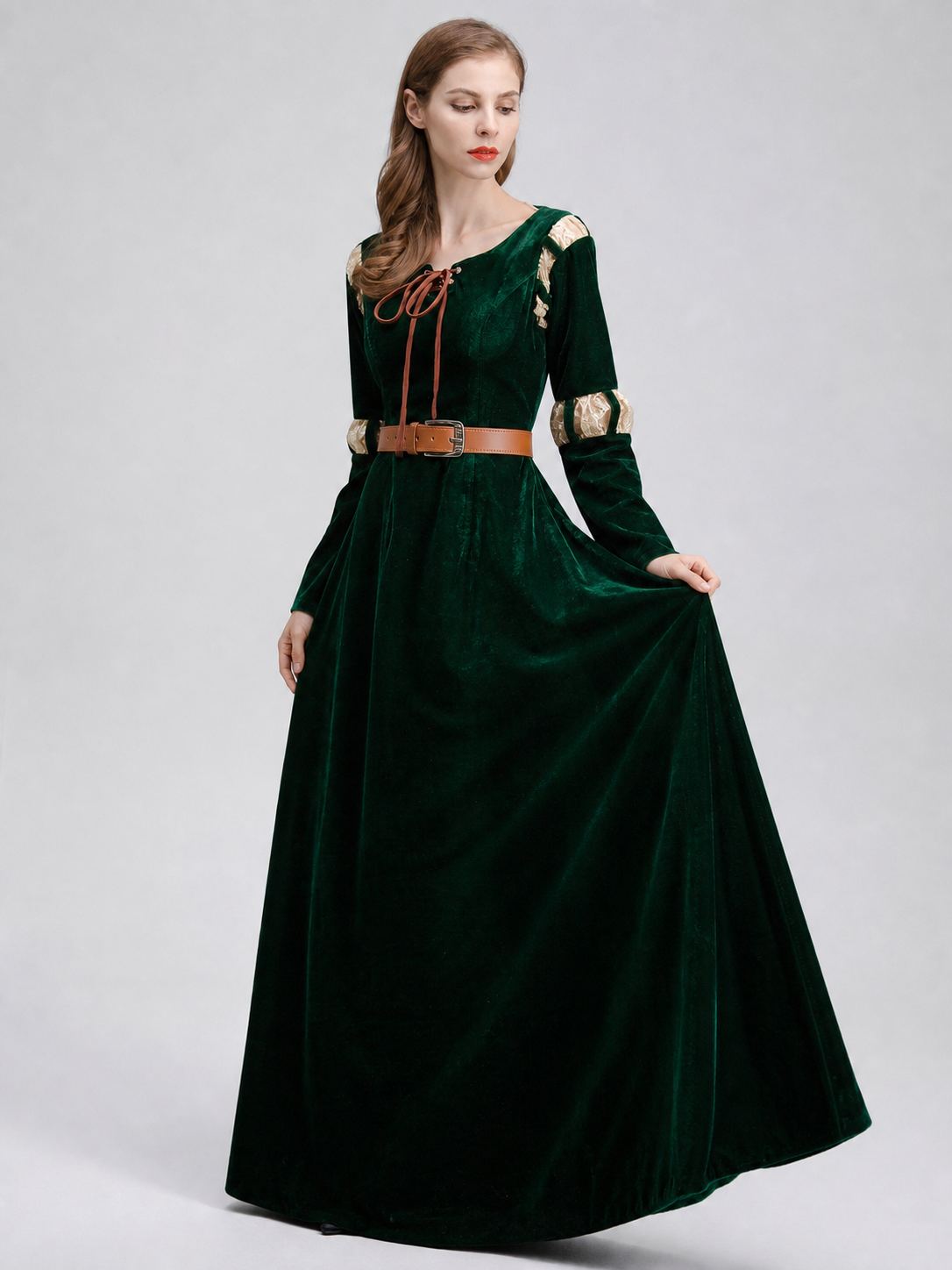 Retro Costume Dress with Gold Court-Style Details