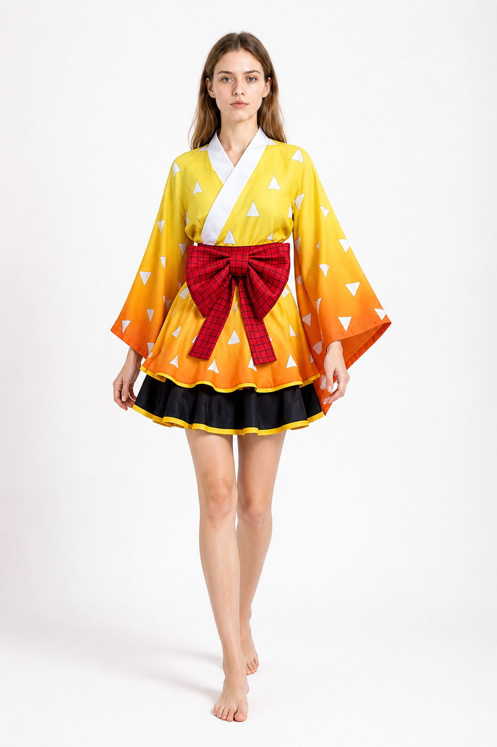 Cosplay Dress with Red Bow and Wide Sleeves Costume Dresses detail 2