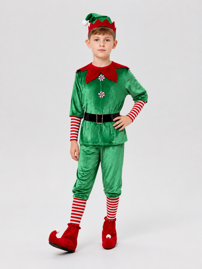 Christmas Elf Costume Set with Hat and Boot Covers Costume Headwear detail 2