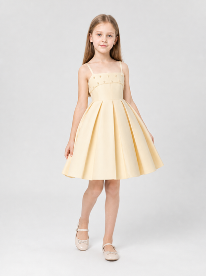 Dressy Princess Dress with Full Skirt, Champagne