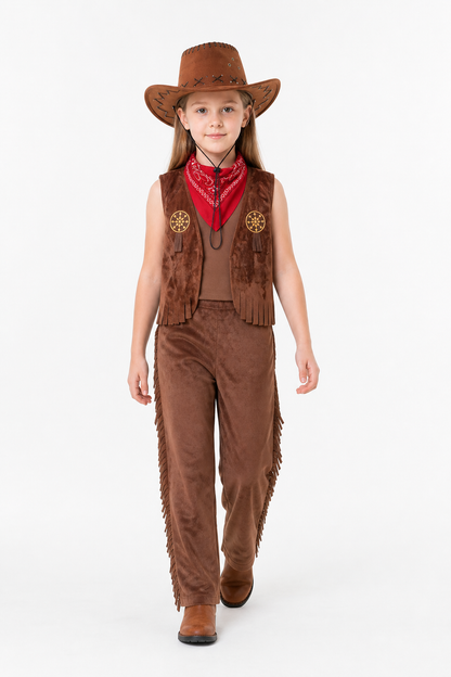 Cowboy Costume with Vest and Hat for Halloween Costume Headwear detail 2