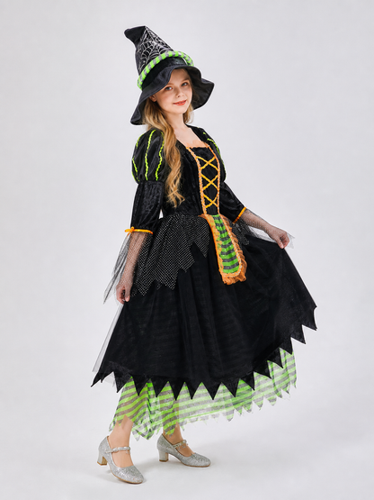 Witch Costume with Pointed Hat for Cosplay