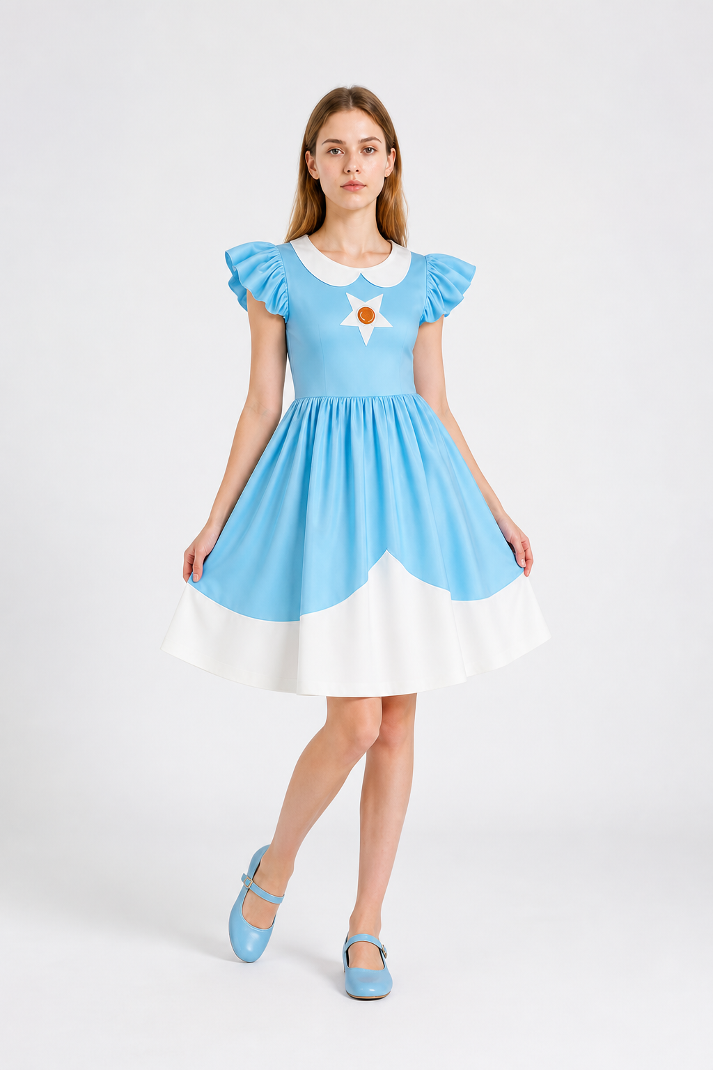 Children's Dress with a Full Skirt and Star Decoration Costume Dresses detail 2