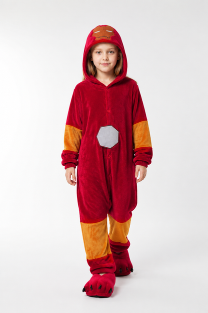 Red Iron Man Jumpsuit with Hood product detail 2
