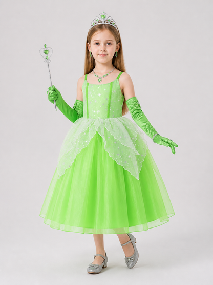 Princess Costume Set: Green Dress and Accessories Costume Dresses detail 2