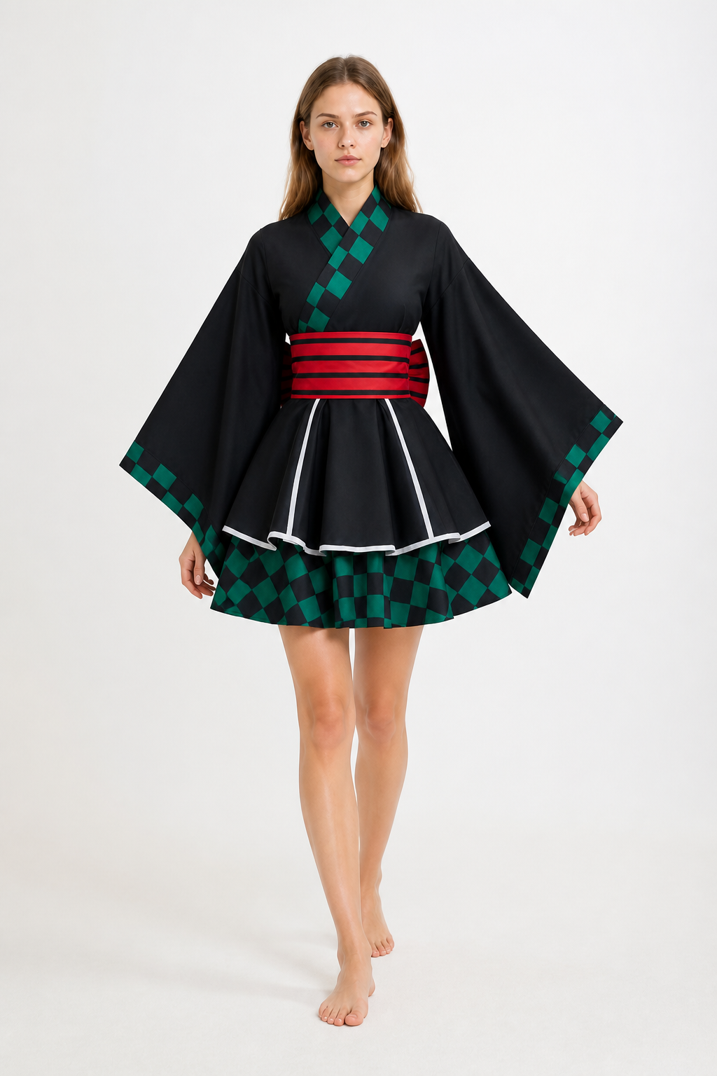 Black Demon Slayer Anime Cosplay Dress Costume Dresses detail 2