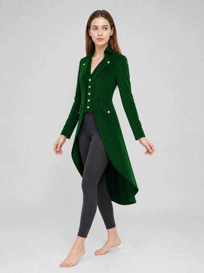 Long Dark Green Gothic-Style Tailcoat