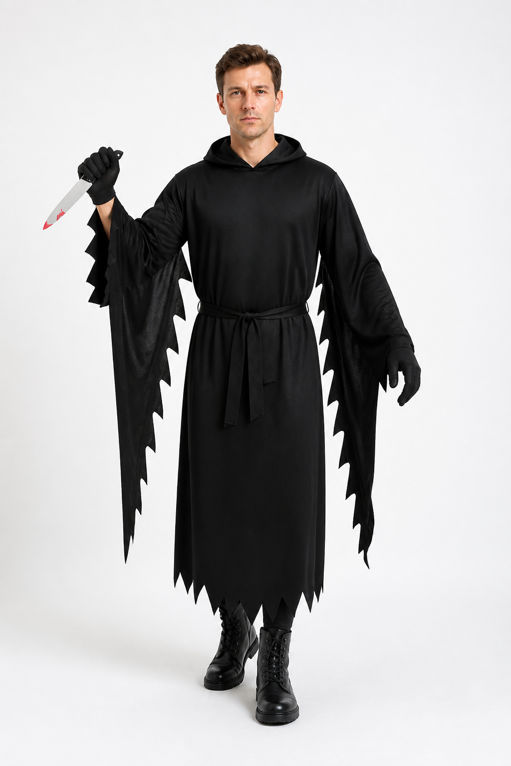 Black Hooded Ghost Costume for Cosplay Costumes detail 2