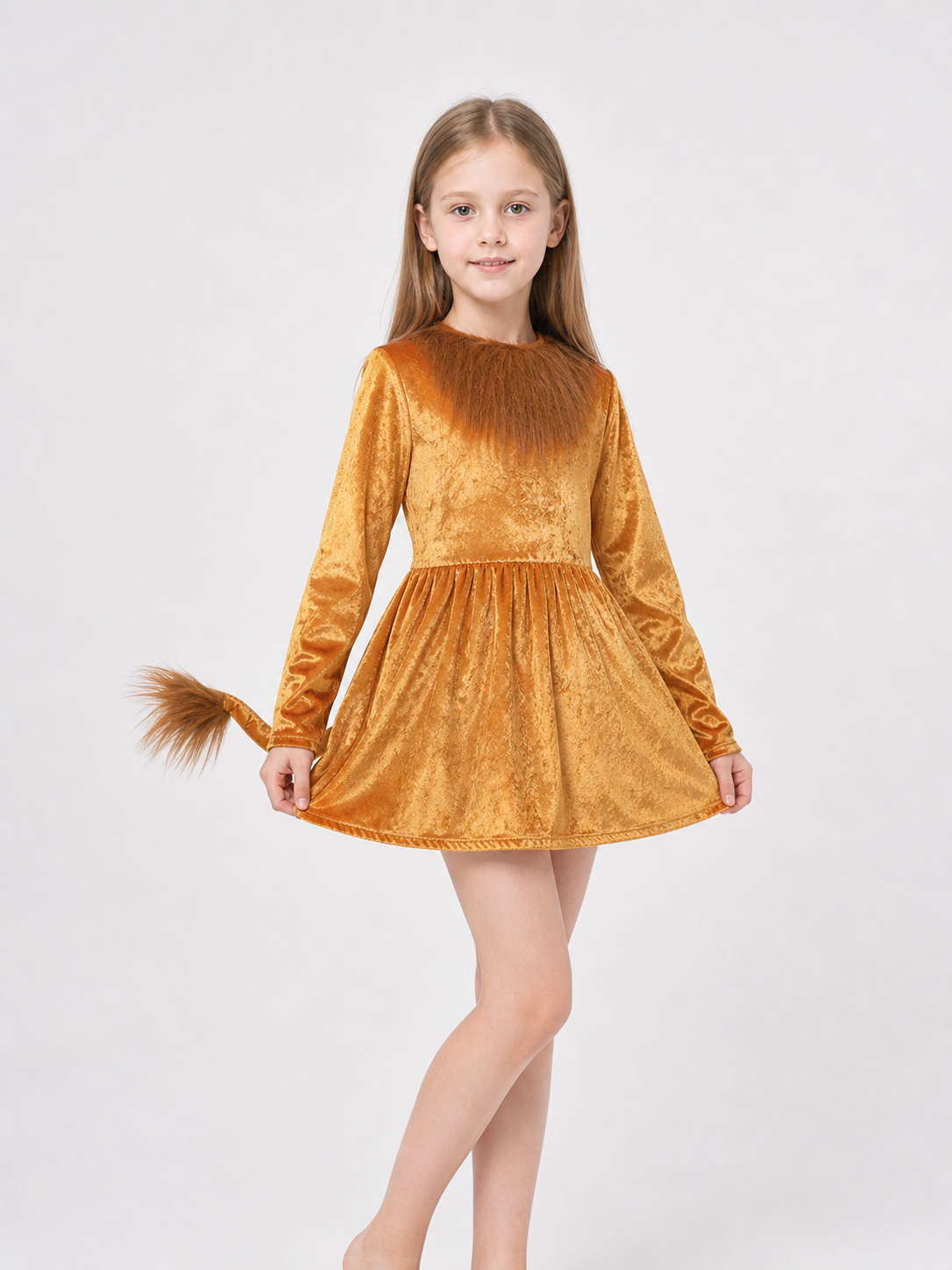 Lion Costume Dress with Ears and Tail