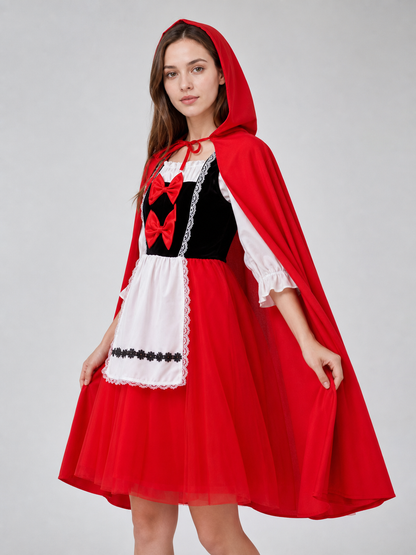Little Red Riding Hood Costume with Dress and Cape
