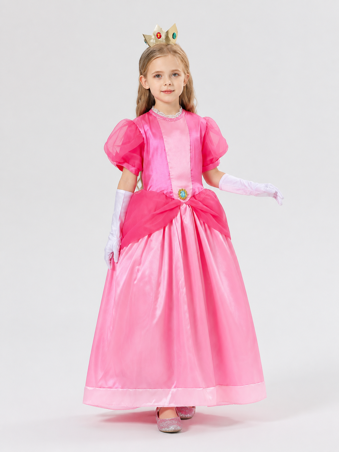 Princess Peach Cosplay Dress, Pink, with a Full Skirt Costume Dresses detail 2