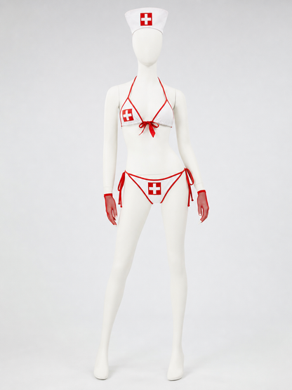 Two-Piece Bikini Swimsuit for Cosplay with a Cross
