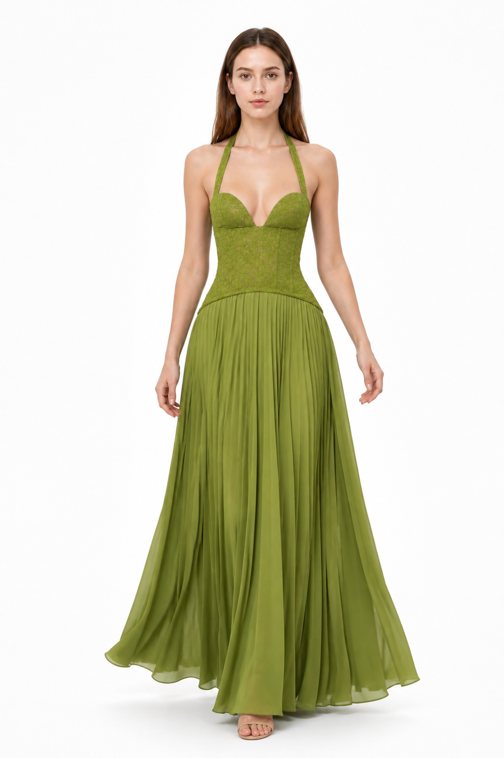 Maxi Dress with a Deep V-Neckline
