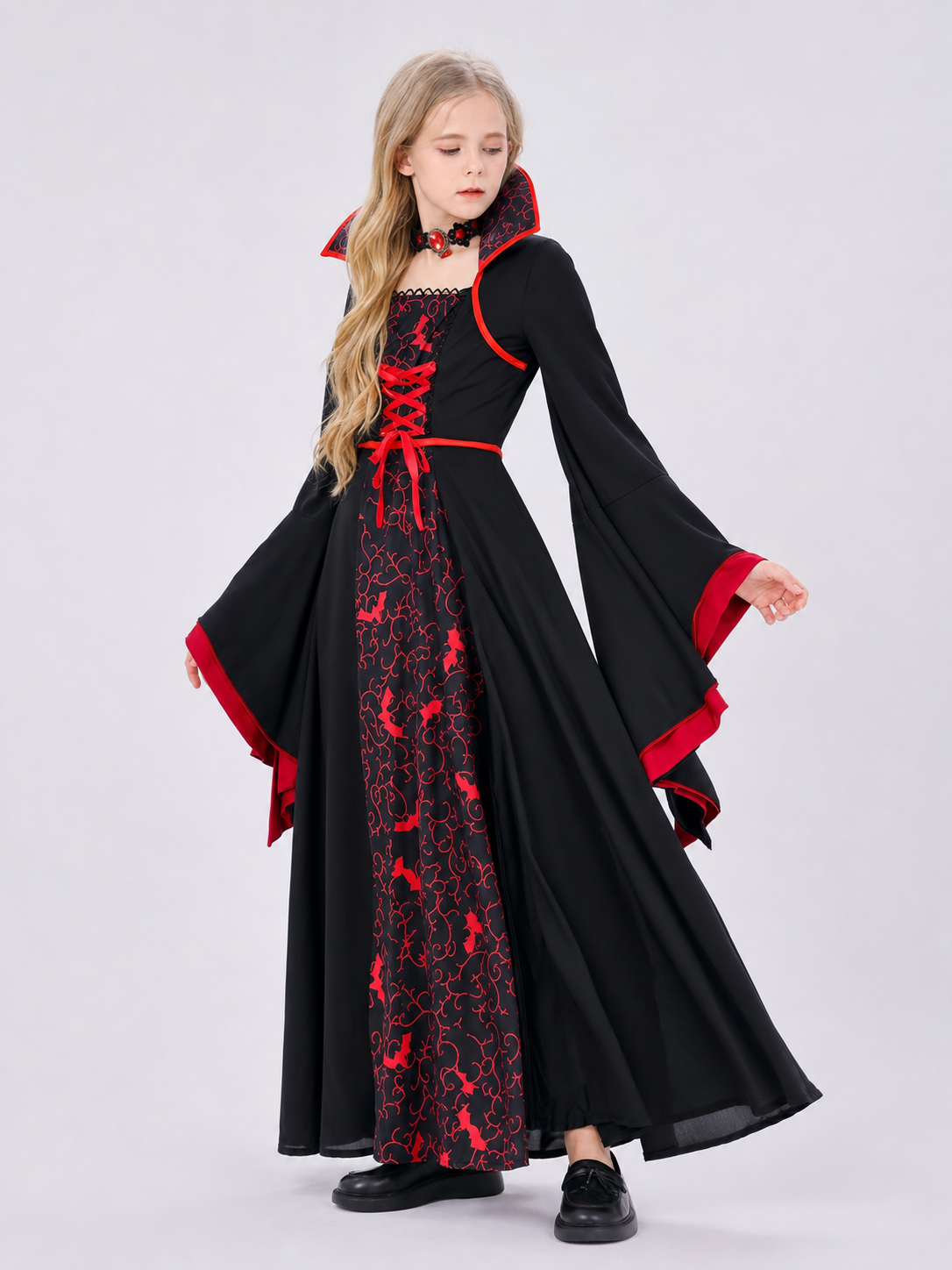 Black and Red Halloween Vampire Witch Dress