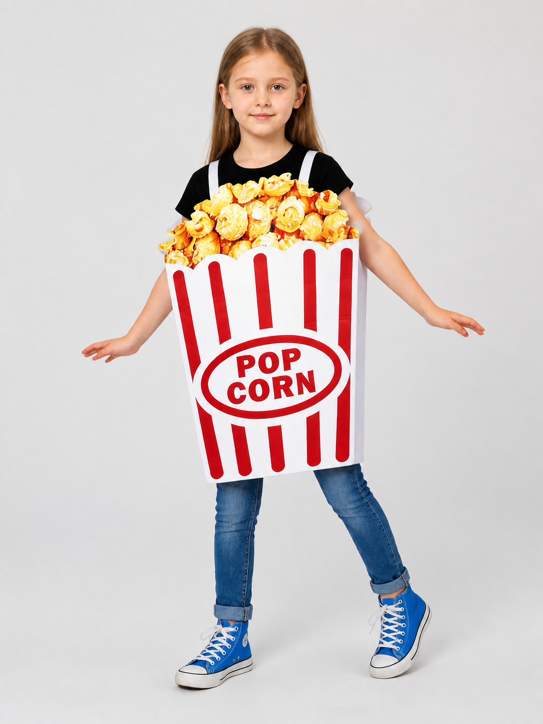 Red-and-White Striped Popcorn Carnival Costume Costumes detail 2