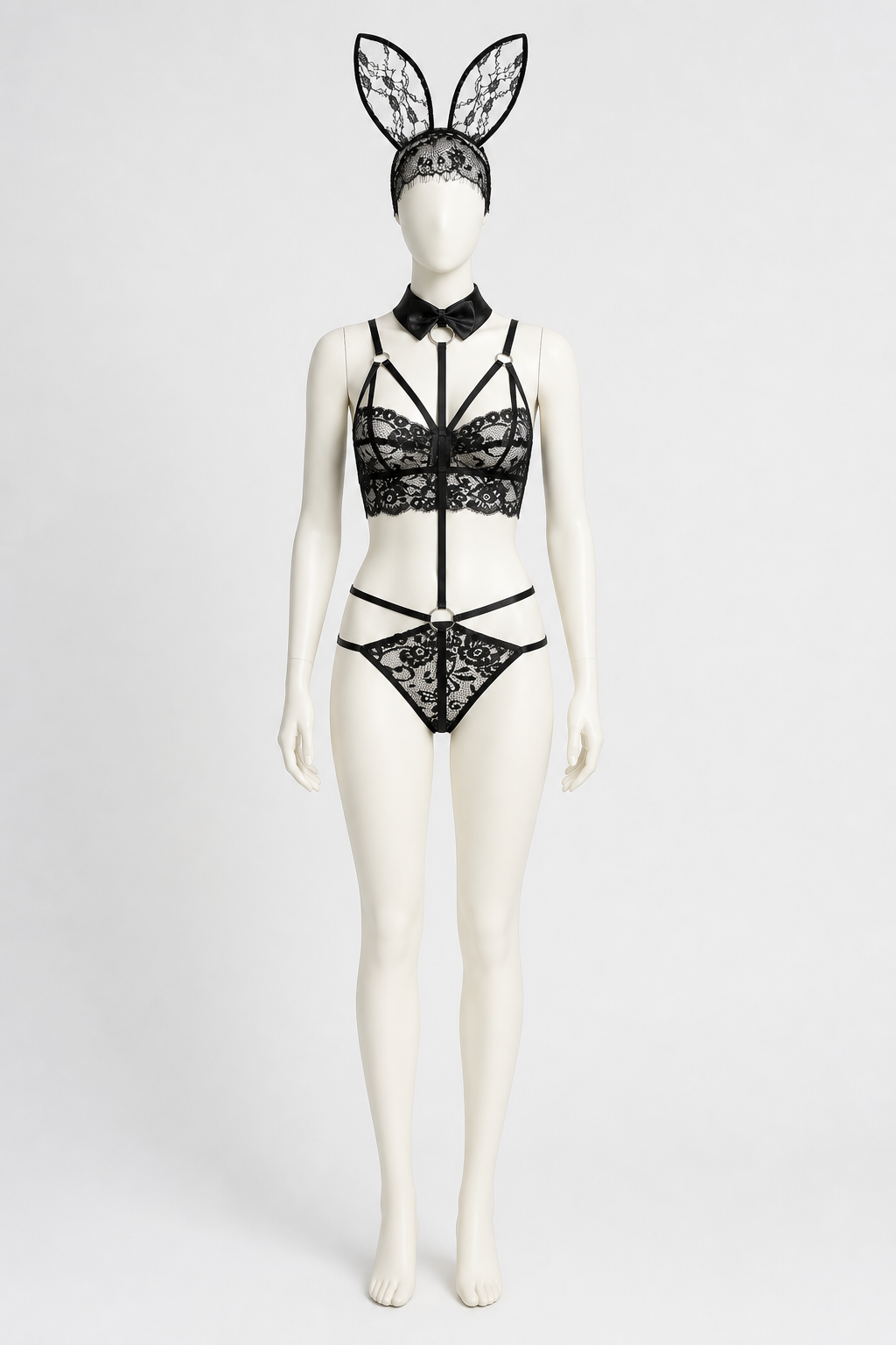 Lace Bunny Costume with Ears and Straps Costumes detail 2