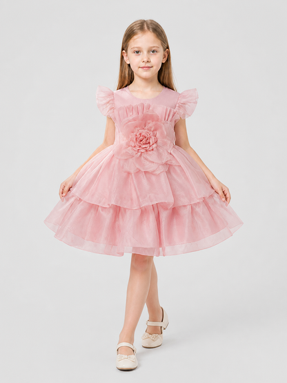Full Princess Dress with Floral Decoration for Weddings Costume Dresses detail 2