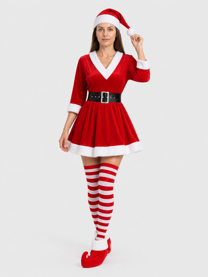Santa Claus Christmas Costume: Dress, Hat, Belt Costume Dresses detail 2