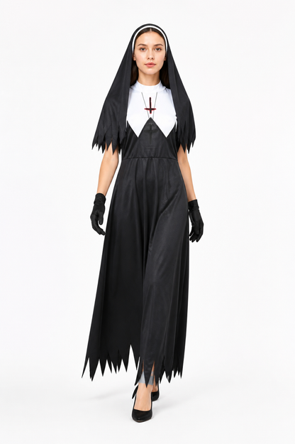 Ritual Hooded Robe with Cross and Gloves product detail 2