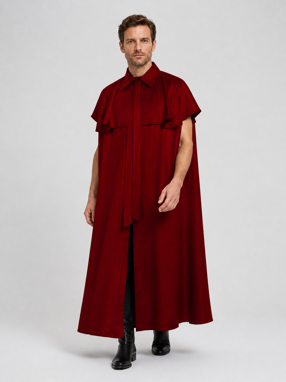 Long Red Death Cloak for Cosplay and Halloween Costume Capes detail