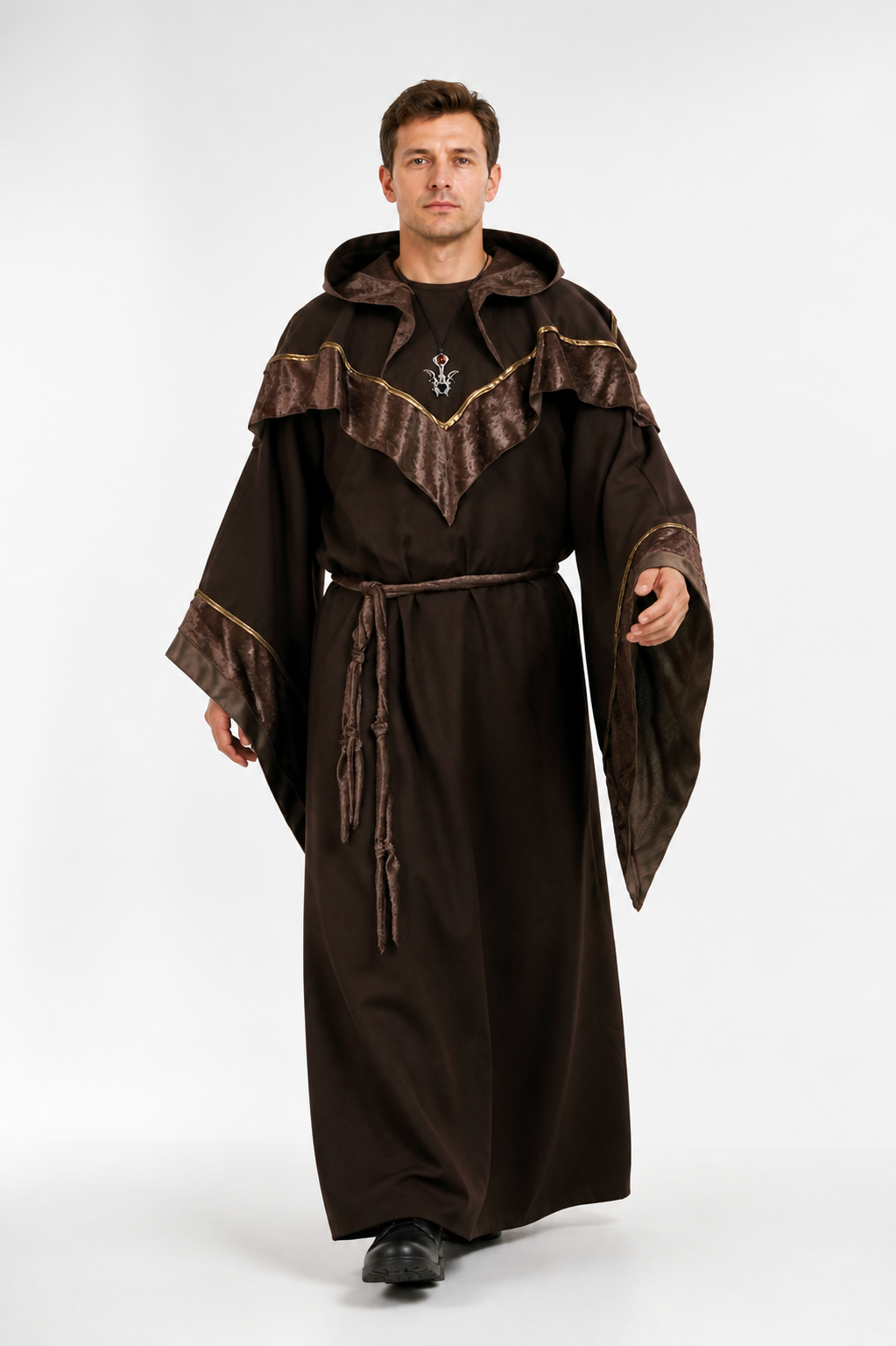 Halloween Wizard Costume: Long Hooded Robe
