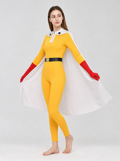 Saitama Cosplay Costume from One-Punch Man with Cape