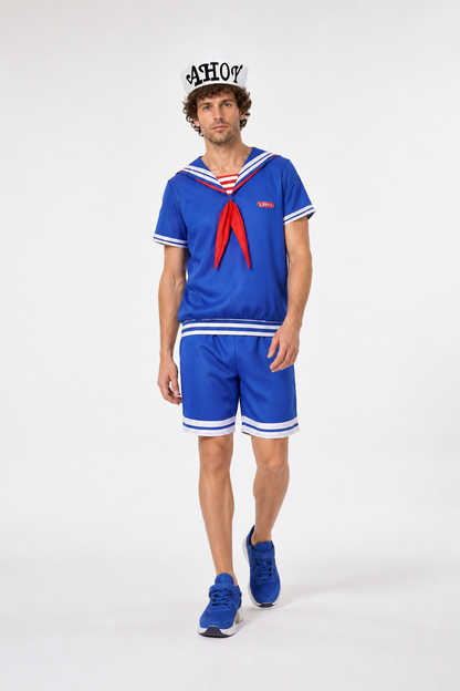 Sailor Costume: Shirt, Shorts, and Cap Costume Headwear detail
