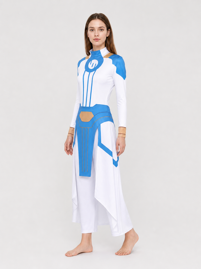 Cosplay Costume with Jumpsuit and Long Cape