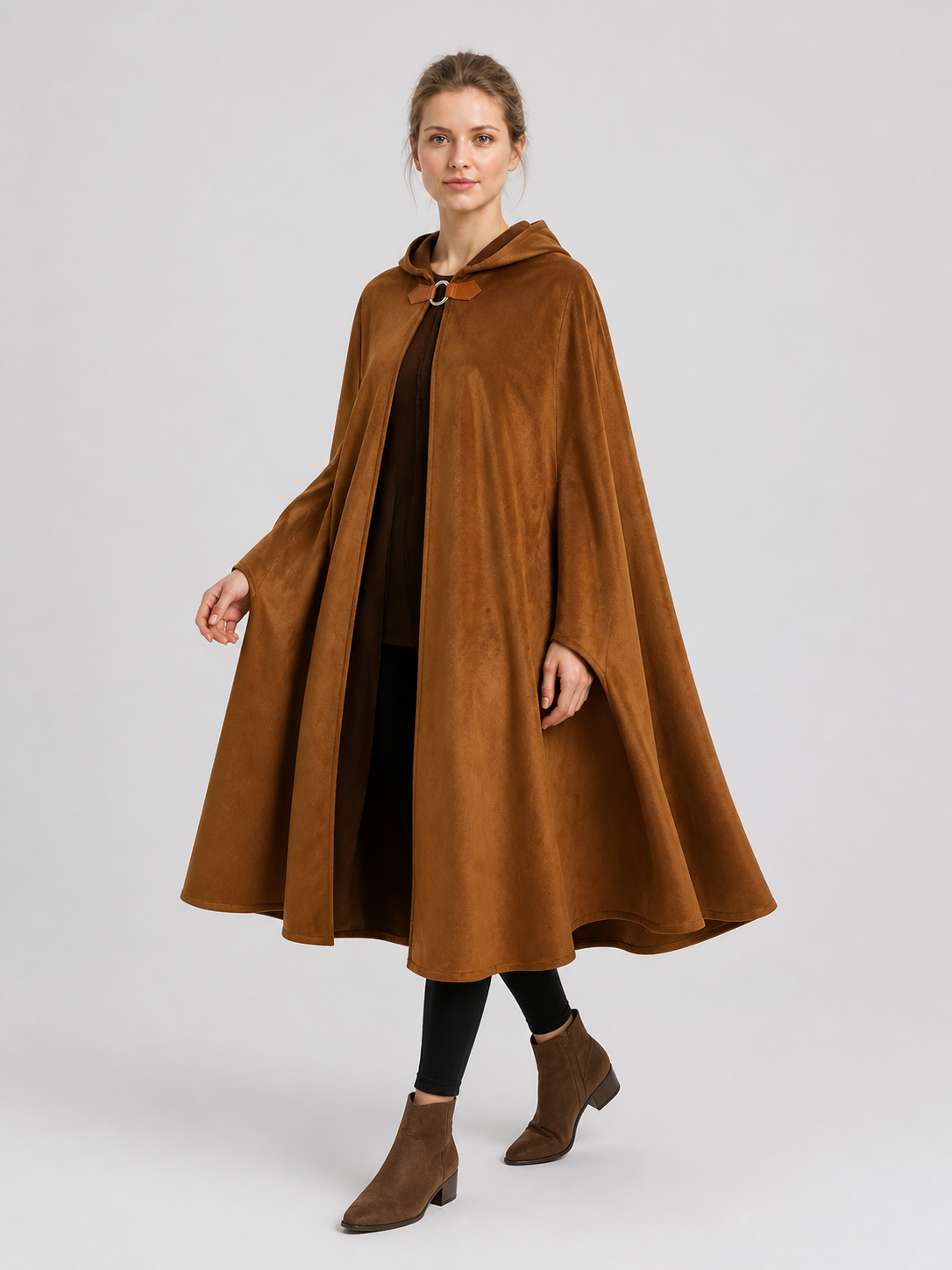 Brown Medieval Hooded Cloak
