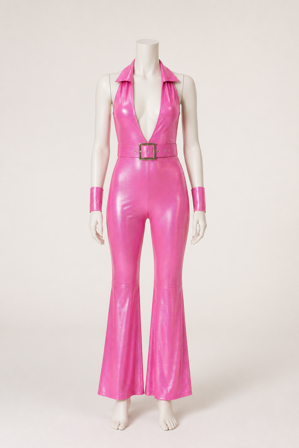 Jumpsuit with a Deep V-Neckline and Flared Legs product detail 2