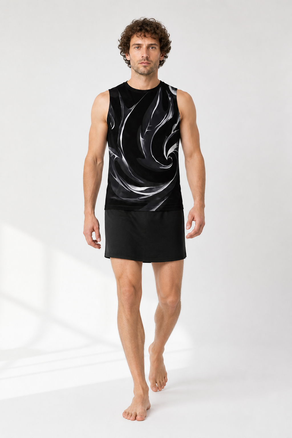 Shen Gongbao Cosplay Costume, Black and White, Sleeveless