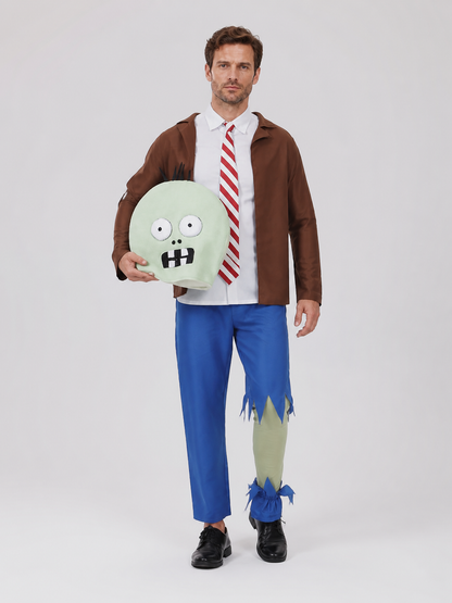 Plants vs. Zombies Zombie Costume with Headpiece Costume Headwear detail 2
