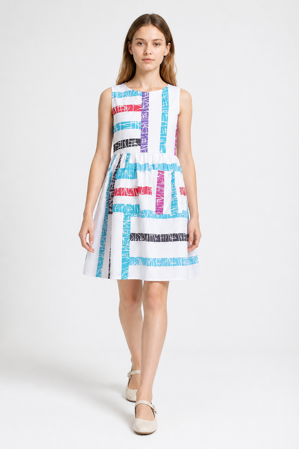 Children's Multicolor Plaid Sleeveless Dress Costume Dresses detail 2