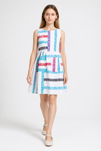 Children's Multicolor Plaid Sleeveless Dress Costume Dresses detail 2