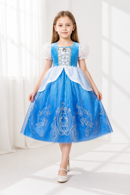 Carnival Dress with Carriage and Flower Embroidery Costume Dresses detail 2
