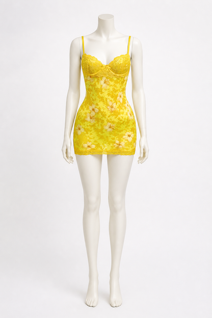 Lace Strappy Dress with Floral Print Costume Dresses detail 2