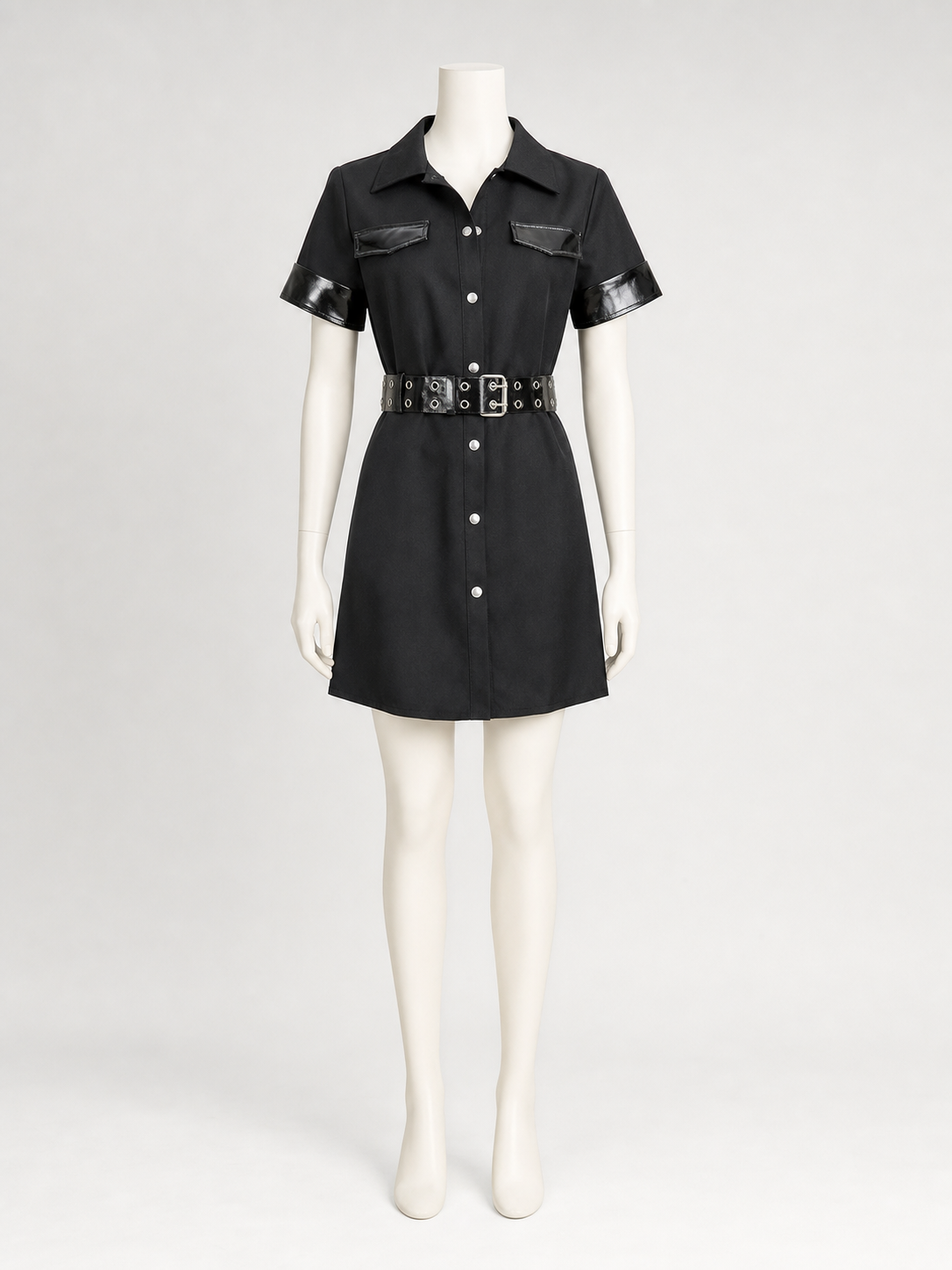 A one-piece costume styled like a police uniform, featuring short sleeves, a Costumes detail 2