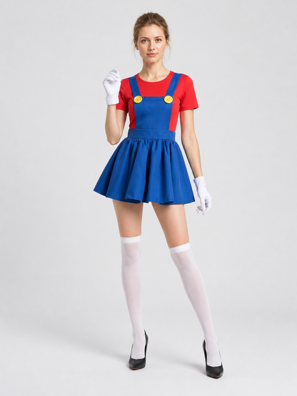 Mario Carnival Dress, Red and Blue Cosplay Costume Costume Dresses detail 2