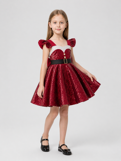 Children's Party Dress with Sequins and Bow Costume Dresses detail 2