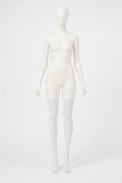 Transparent White Leg Warmer with Pointed Toe on-model alternate view