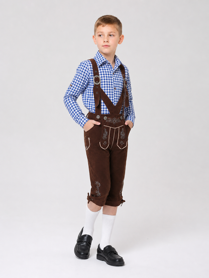 Traditional-style carnival costume with suspenders