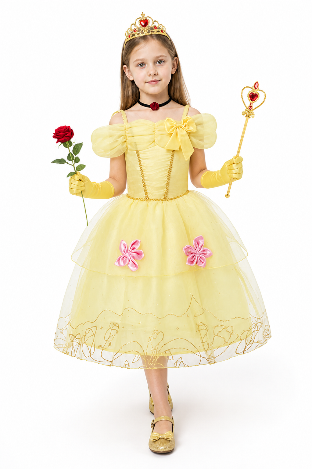 Princess Costume with Crown and Full Skirt Costume Headwear detail 2